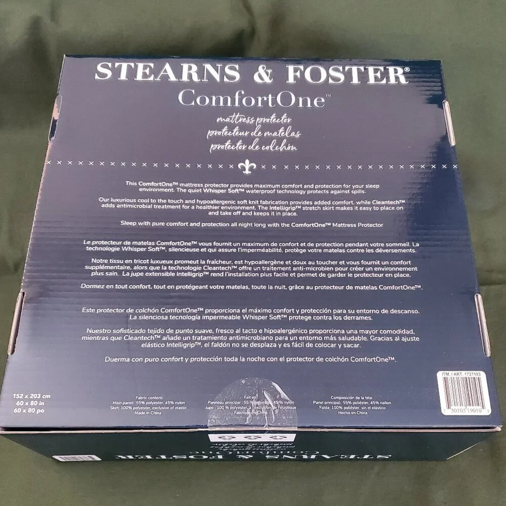 Queen Size Stearns and Foster Comfort One Mattress Protector - Brand New in Box